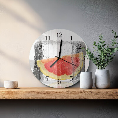 Wanduhr rund Grapefruit-Eiscreme