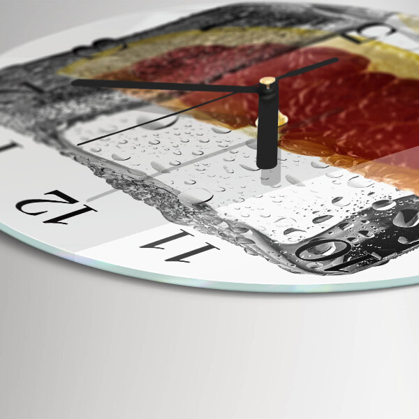 Wanduhr rund Grapefruit-Eiscreme