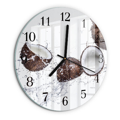 Wanduhr rund Kokosnüsse