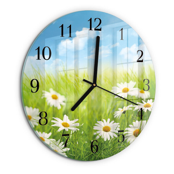 Wanduhr rund Wiese