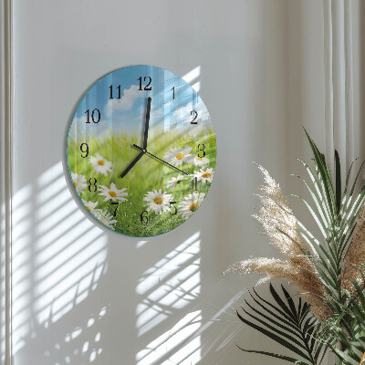 Wanduhr rund Wiese