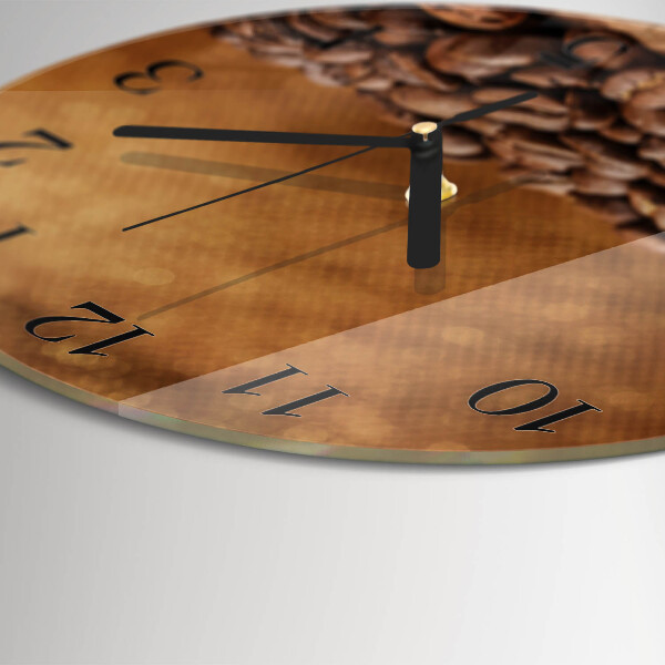 Wanduhr rund Kaffeebohnen