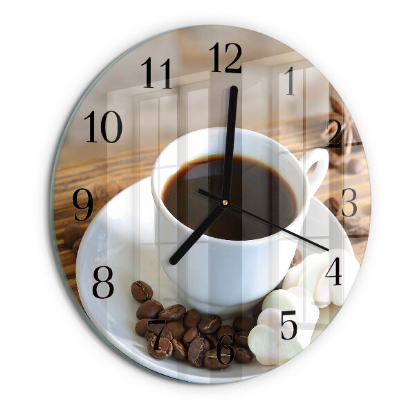 Wanduhr rund Kaffee