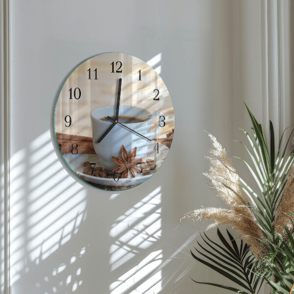 Wanduhr rund Kaffee