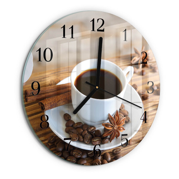 Wanduhr rund Kaffee