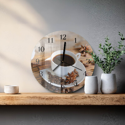 Wanduhr rund Kaffee