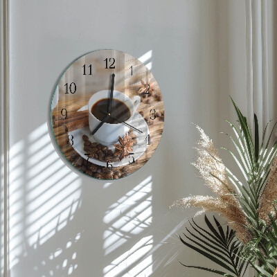 Wanduhr rund Kaffee