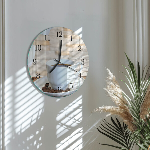 Wanduhr rund Kaffee