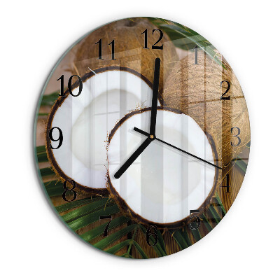 Wanduhr rund Kokosnüsse