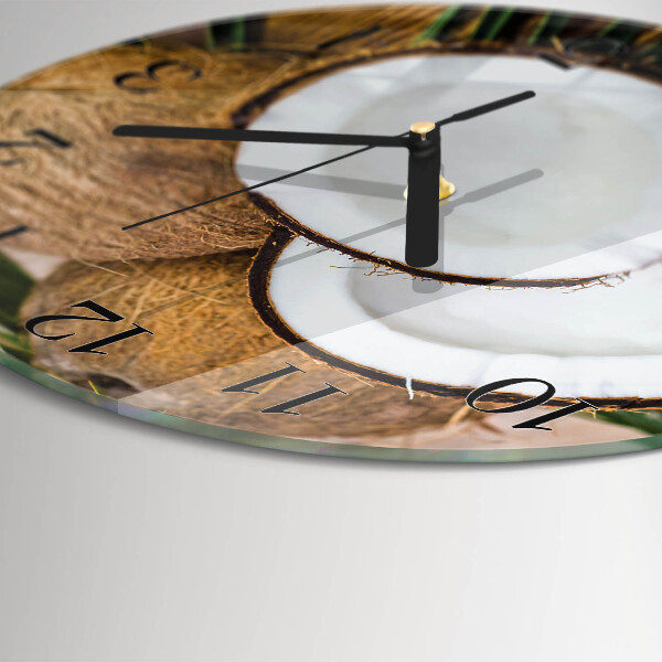 Wanduhr rund Kokosnüsse