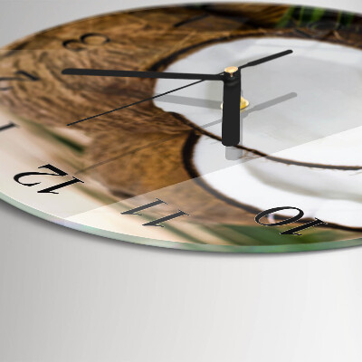 Wanduhr rund Kokosnüsse