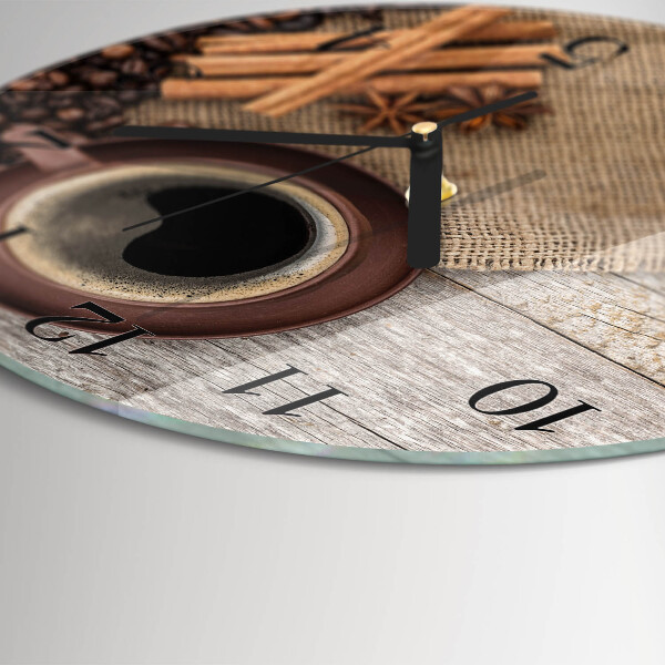 Wanduhr rund Kaffeebohnen