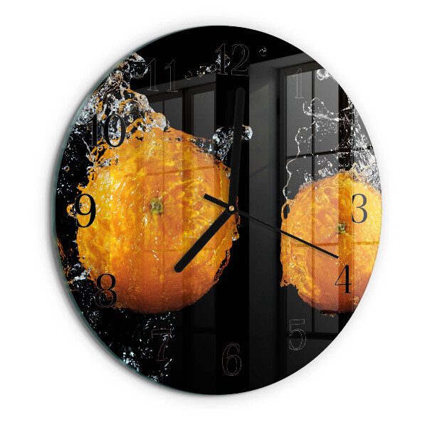 Wanduhr rund Orangen