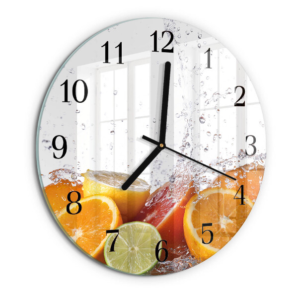 Wanduhr rund Orangen