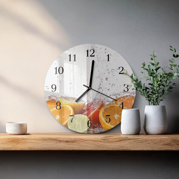 Wanduhr rund Orangen