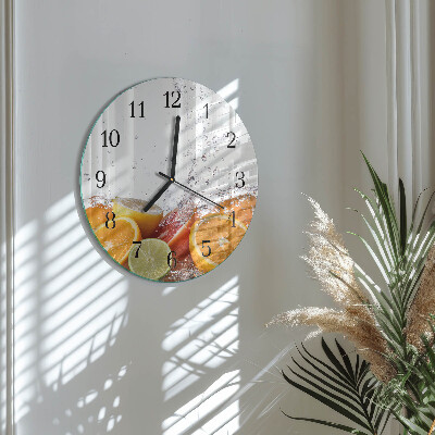 Wanduhr rund Orangen