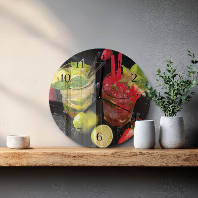 Wanduhr rund Cocktail