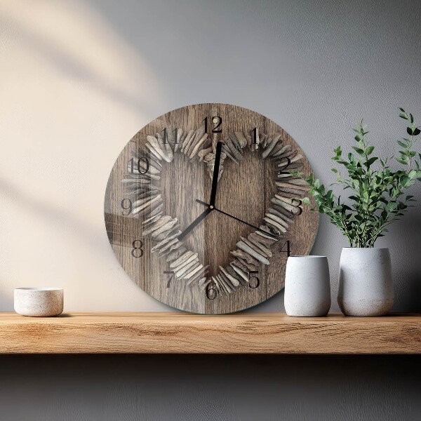 Wanduhr rund Herz