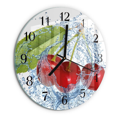 Wanduhr rund Kirschen