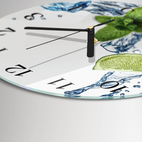 Wanduhr rund Minze mit Limette