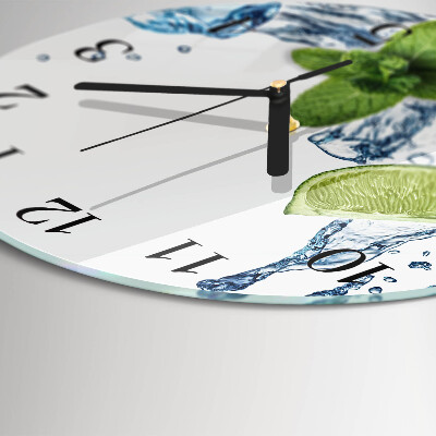 Wanduhr rund Minze mit Limette