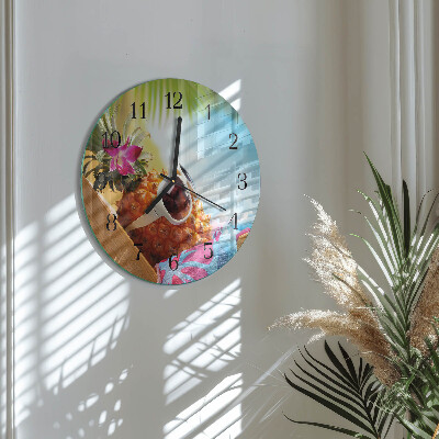 Wanduhr rund Ananas