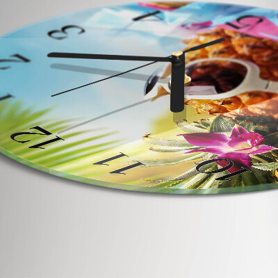 Wanduhr rund Ananas