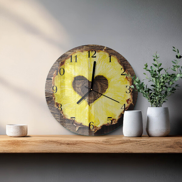 Wanduhr rund Ananas