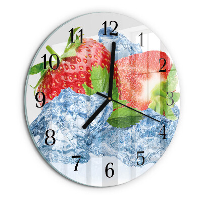 Wanduhr rund Erdbeereis