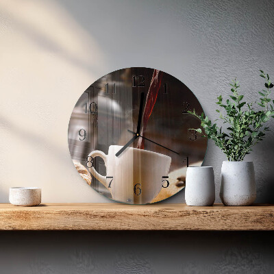 Wanduhr rund Kaffee