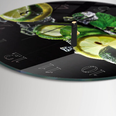 Wanduhr rund Zitrone und Limette