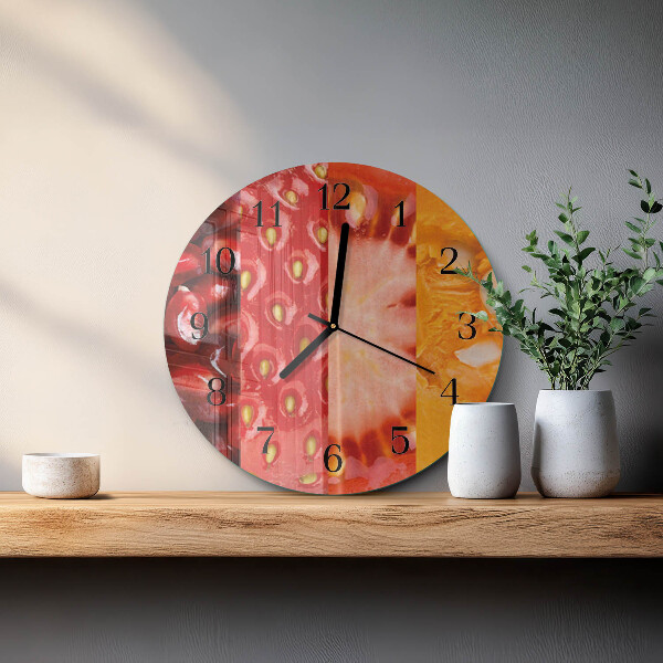 Wanduhr rund Obst
