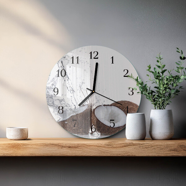 Wanduhr rund Kokosnüsse