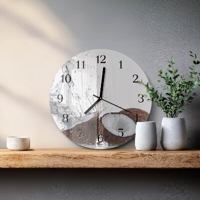 Wanduhr rund Kokosnüsse