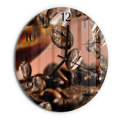 Wanduhr rund Kaffeebohnen