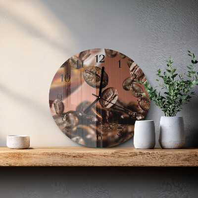 Wanduhr rund Kaffeebohnen