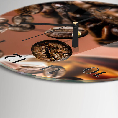 Wanduhr rund Kaffeebohnen