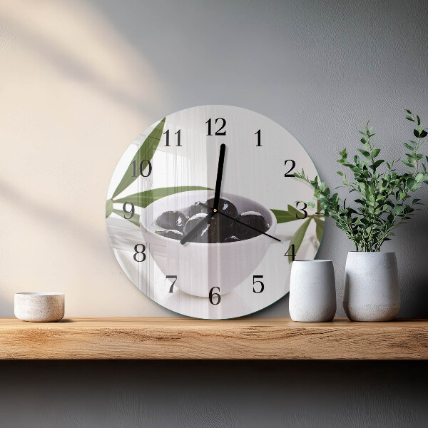 Wanduhr rund Oliven