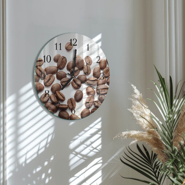 Wanduhr rund Kaffeebohnen