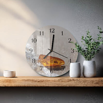 Wanduhr rund Bernstein