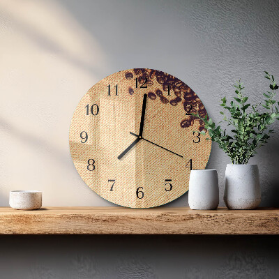 Wanduhr rund Kaffeebohnen