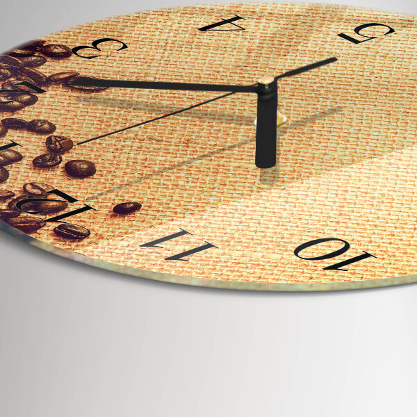 Wanduhr rund Kaffeebohnen