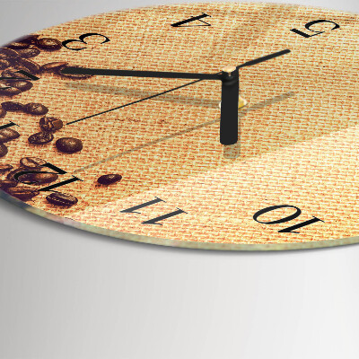 Wanduhr rund Kaffeebohnen