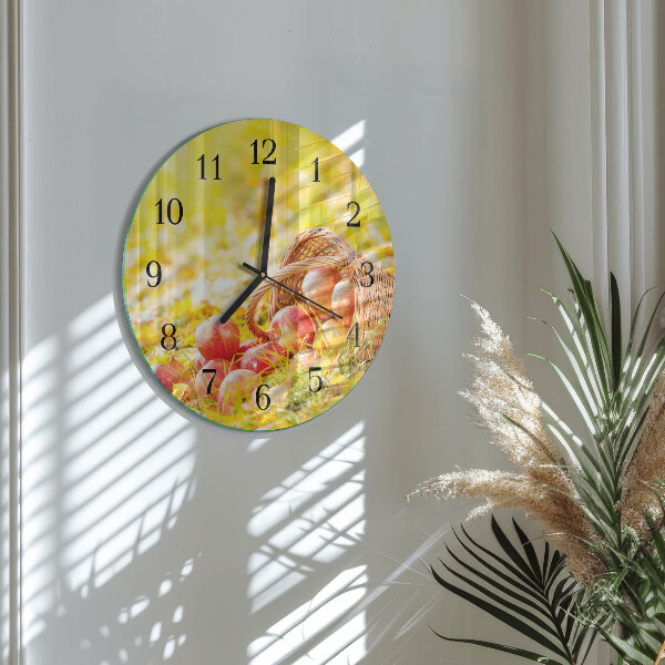 Wanduhr rund Äpfel