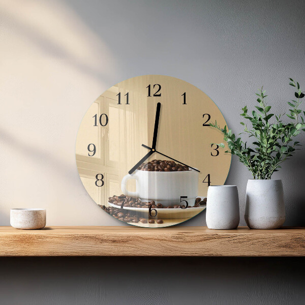 Wanduhr rund Kaffee