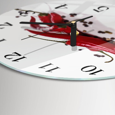 Wanduhr rund Chilischoten