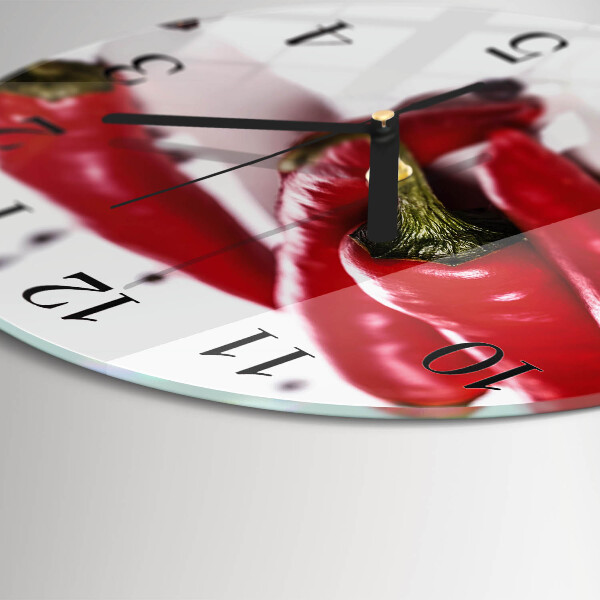 Wanduhr rund Chilischoten