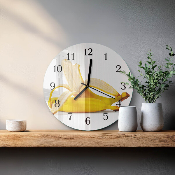 Wanduhr rund Bananen