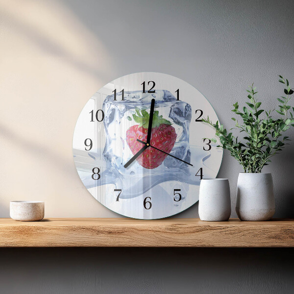 Wanduhr rund Erdbeereis