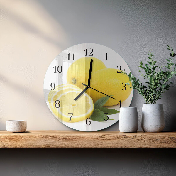 Wanduhr rund Zitronen